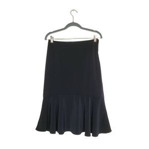 White House Black Market Women's Flared Hemline Black Skirt Size 2